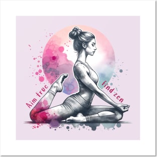 Yoga pose, yoga quote, zen, yoga inspiration tee Posters and Art